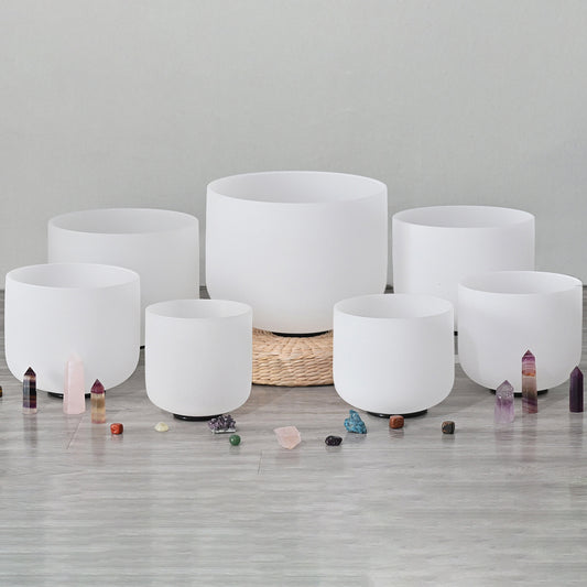 Heart Chakra Frosted Crystal Singing Bowl for Meditation Yoga