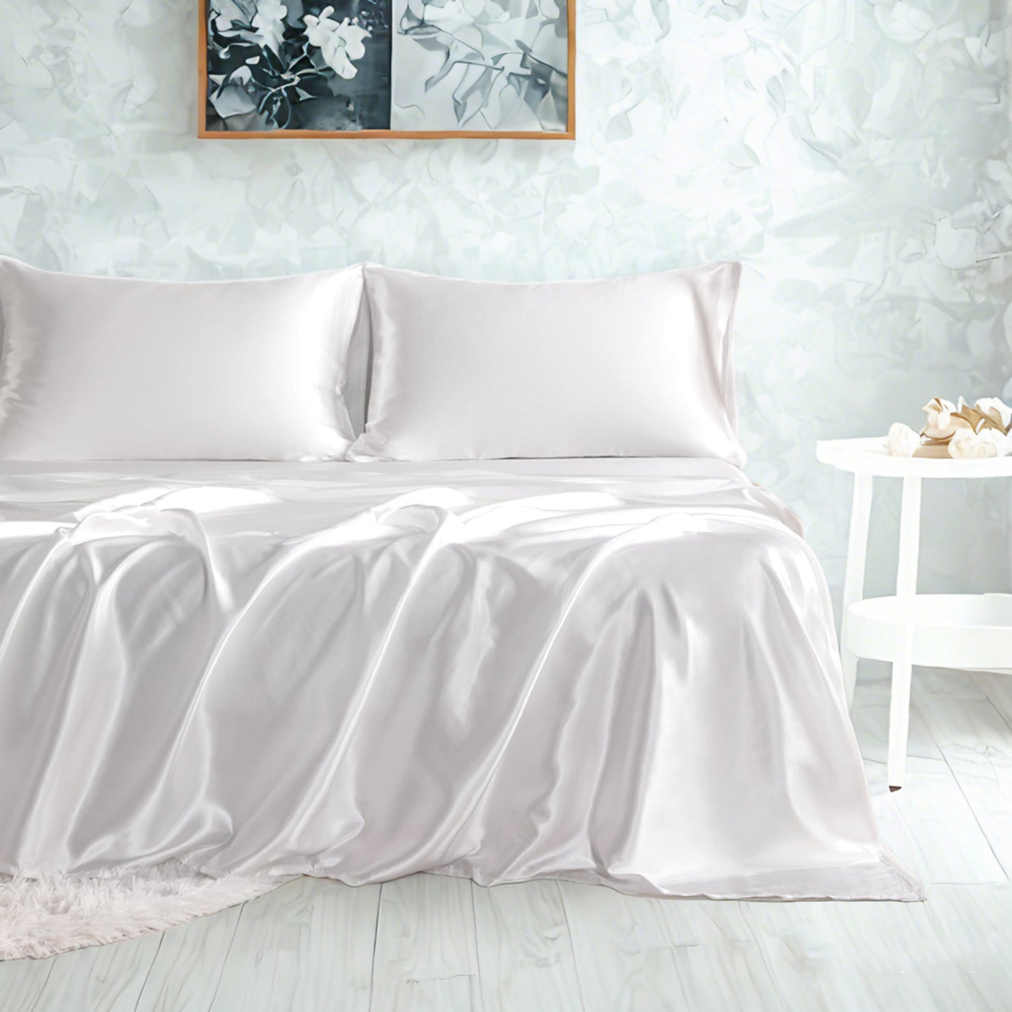 Silky satin bed sets or silky bedding set or fitted sheet set
