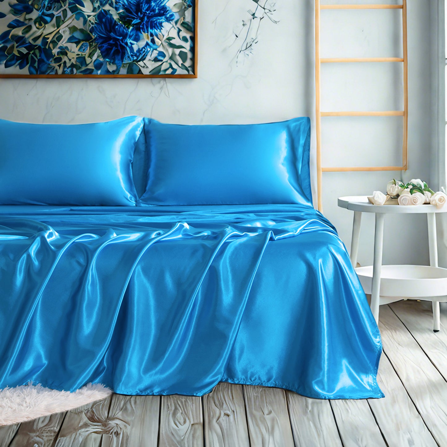 Silky satin bed sets or silky bedding set or fitted sheet set