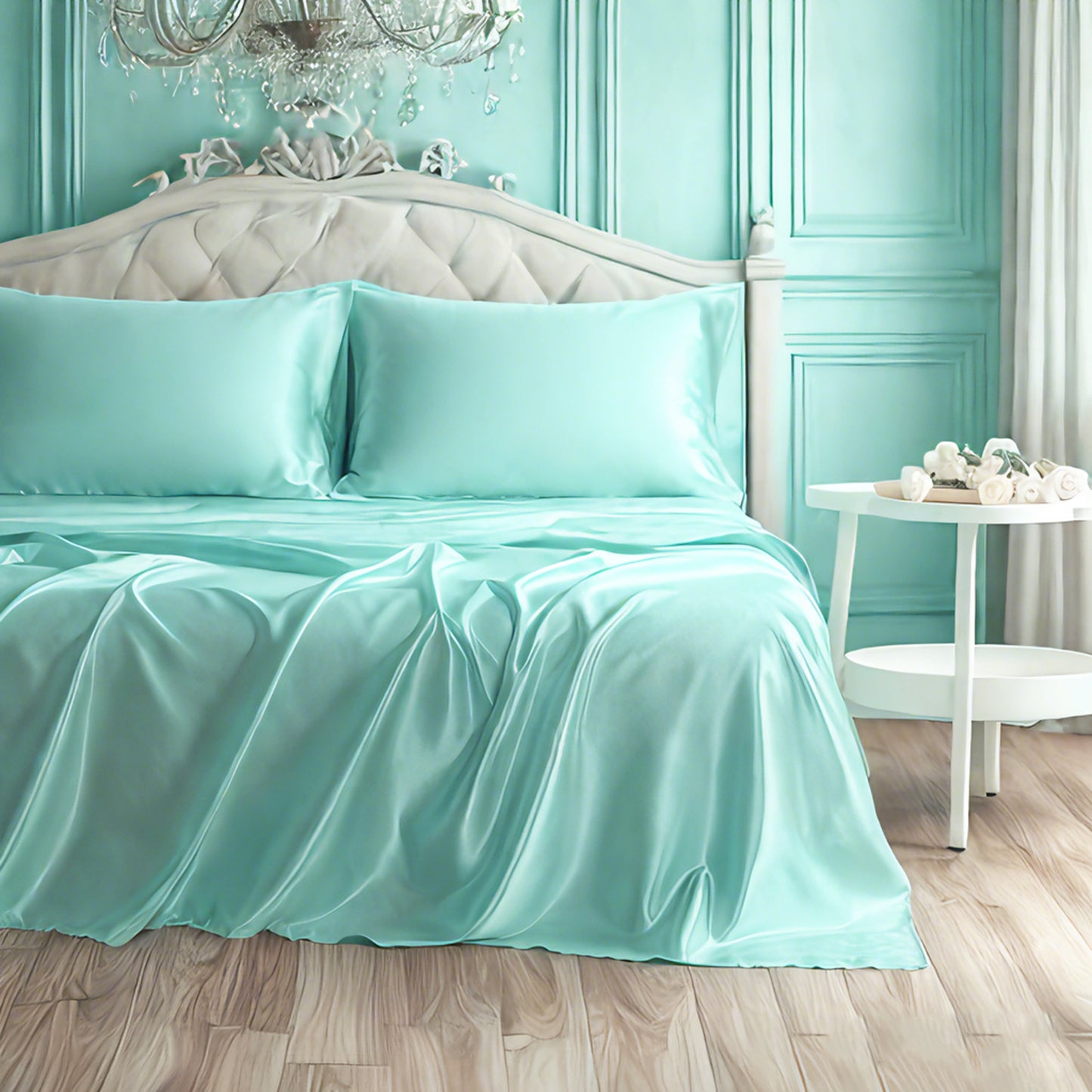 Silky satin bed sets or silky bedding set or fitted sheet set
