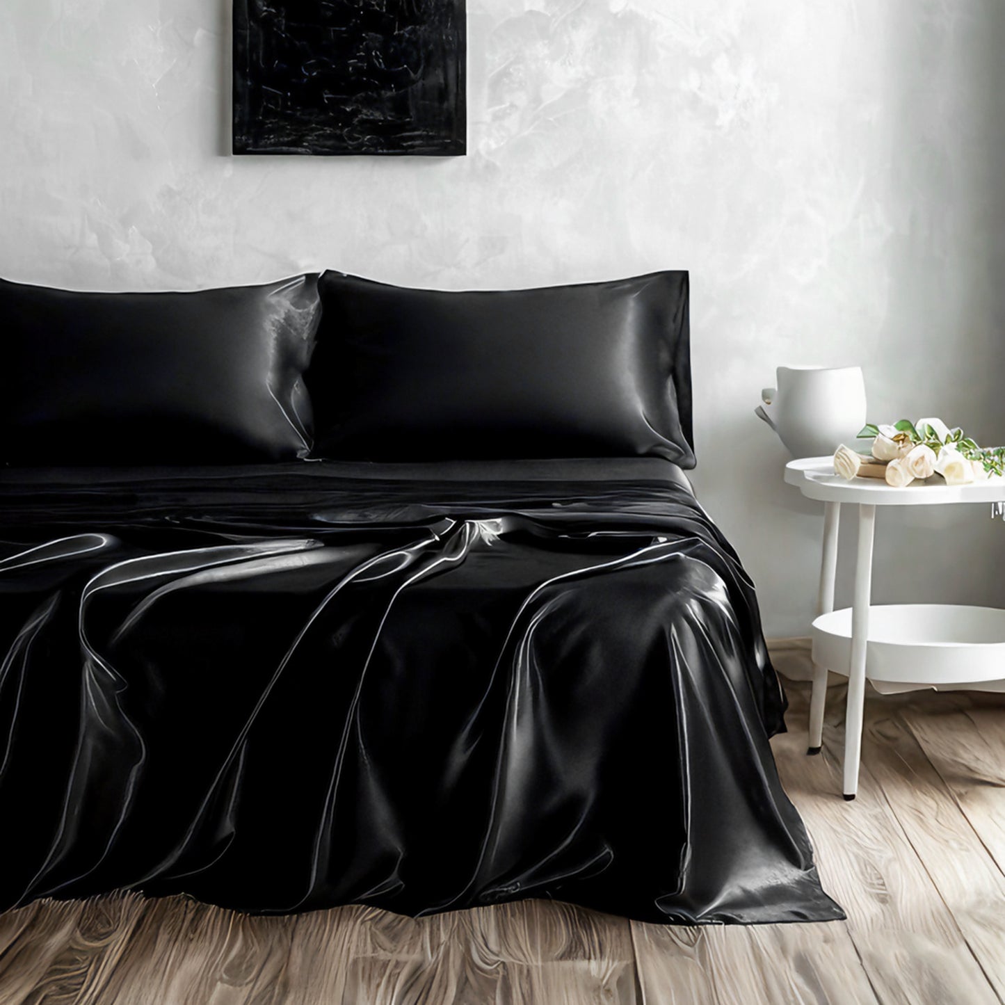 Silky satin bed sets or silky bedding set or fitted sheet set