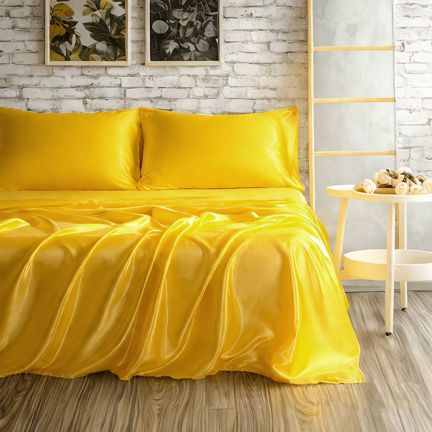 Silky satin bed sets or silky bedding set or fitted sheet set