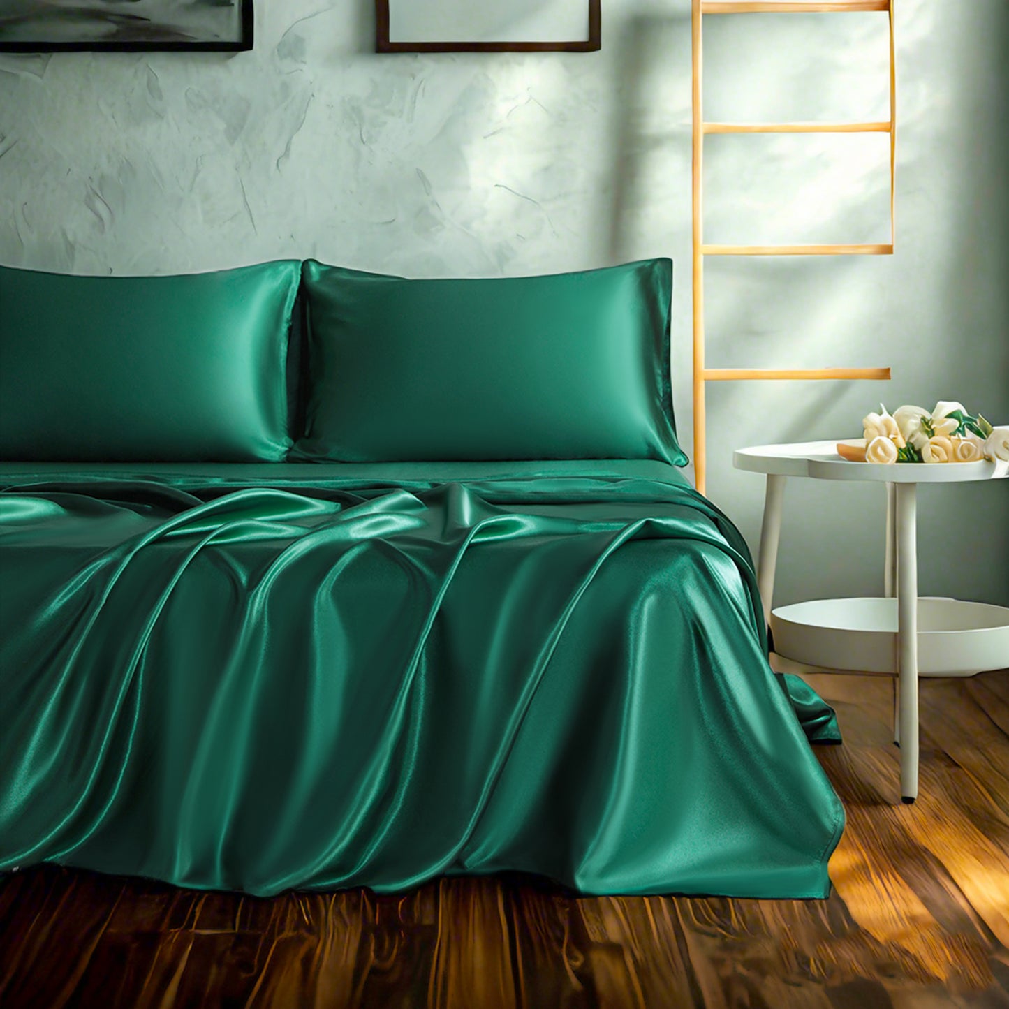 Silky satin bed sets or silky bedding set or fitted sheet set