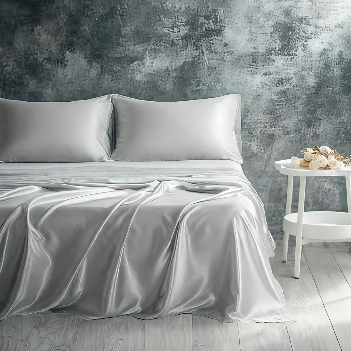 Silky satin bed sets or silky bedding set or fitted sheet set