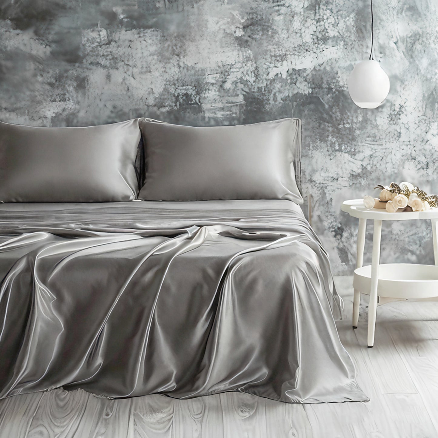 Silky satin bed sets or silky bedding set or fitted sheet set
