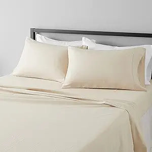 Copper Ion Antibacterial Fitted Sheet Set(Beige/Grey)