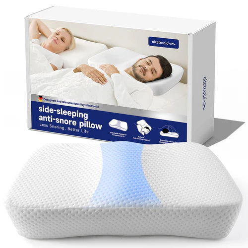 Anti snore pillow to help with snoring for side sleeping snorers