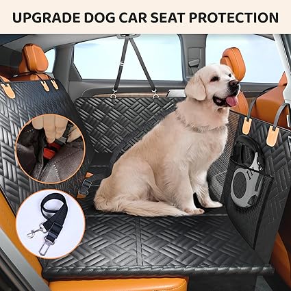 Back seat car cover for dogs or dog car/vehicle seat covers