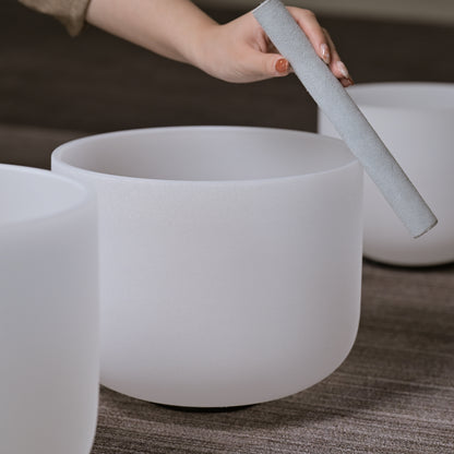 Heart Chakra Frosted Crystal Singing Bowl for Meditation Yoga