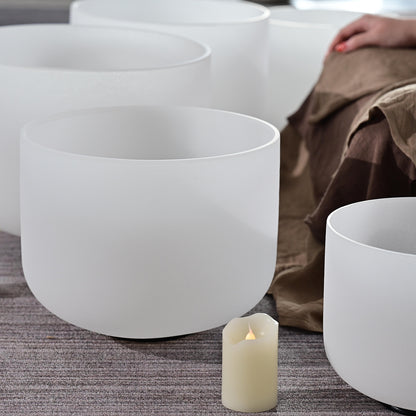 Heart Chakra Frosted Crystal Singing Bowl for Meditation Yoga