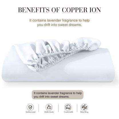 Copper Ion Antibacterial Fitted Sheet Set（Beige/Grey）