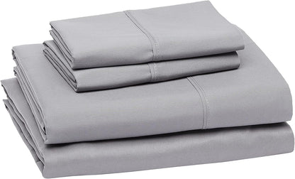 Copper Ion Antibacterial Fitted Sheet Set（Beige/Grey）