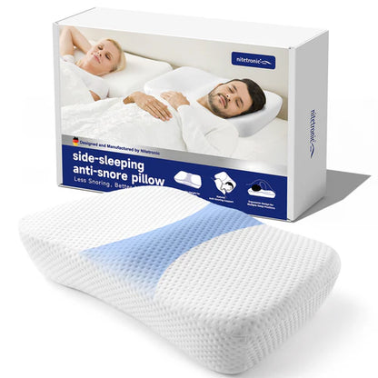 Anti snore pillow to help with snoring for side sleeping snorers
