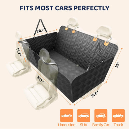 Back seat car cover for dogs or dog car/vehicle seat covers
