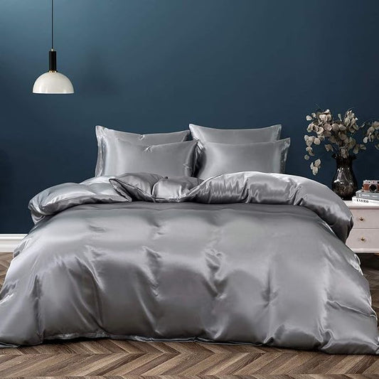 Silky bedding set or bedsheet satin duvet cover(MOQ 30 PCS)