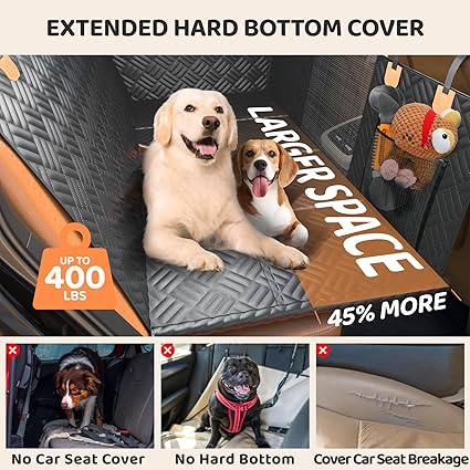 Back seat car cover for dogs or dog car/vehicle seat covers