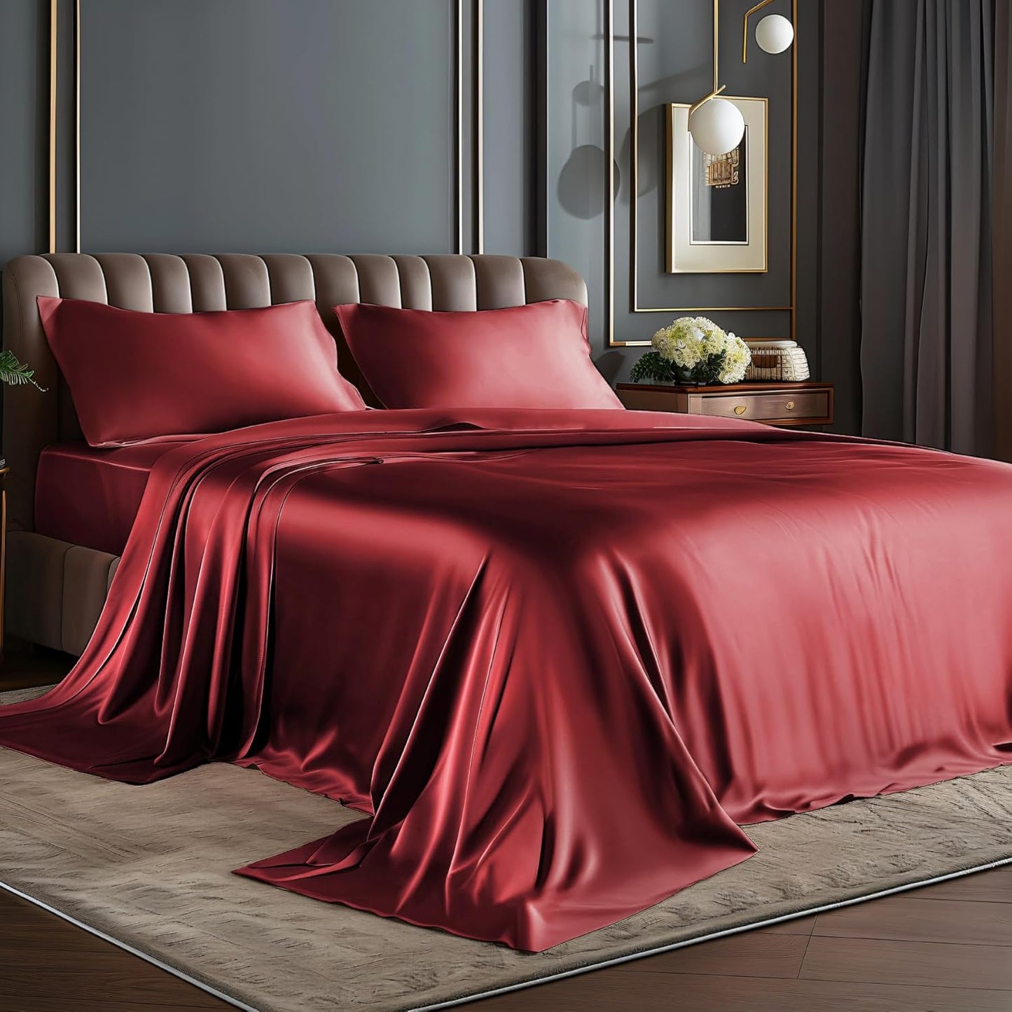 Silky bedding set or bedsheet satin silky bedsheet(WHOLESALE ONLY)