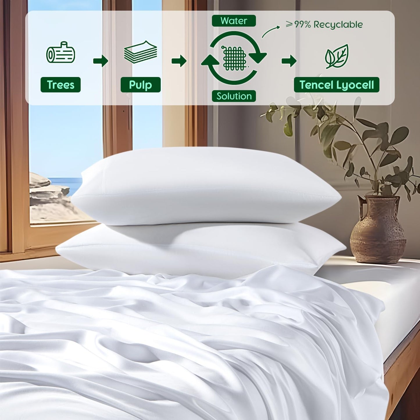 Best tencel lyocell bed sheets 60s eucalyptus tencel bed set